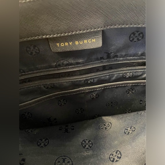 TORY BURCH Saffiano Leather Robinson Tote Navy Blue - Picture 7 of 8